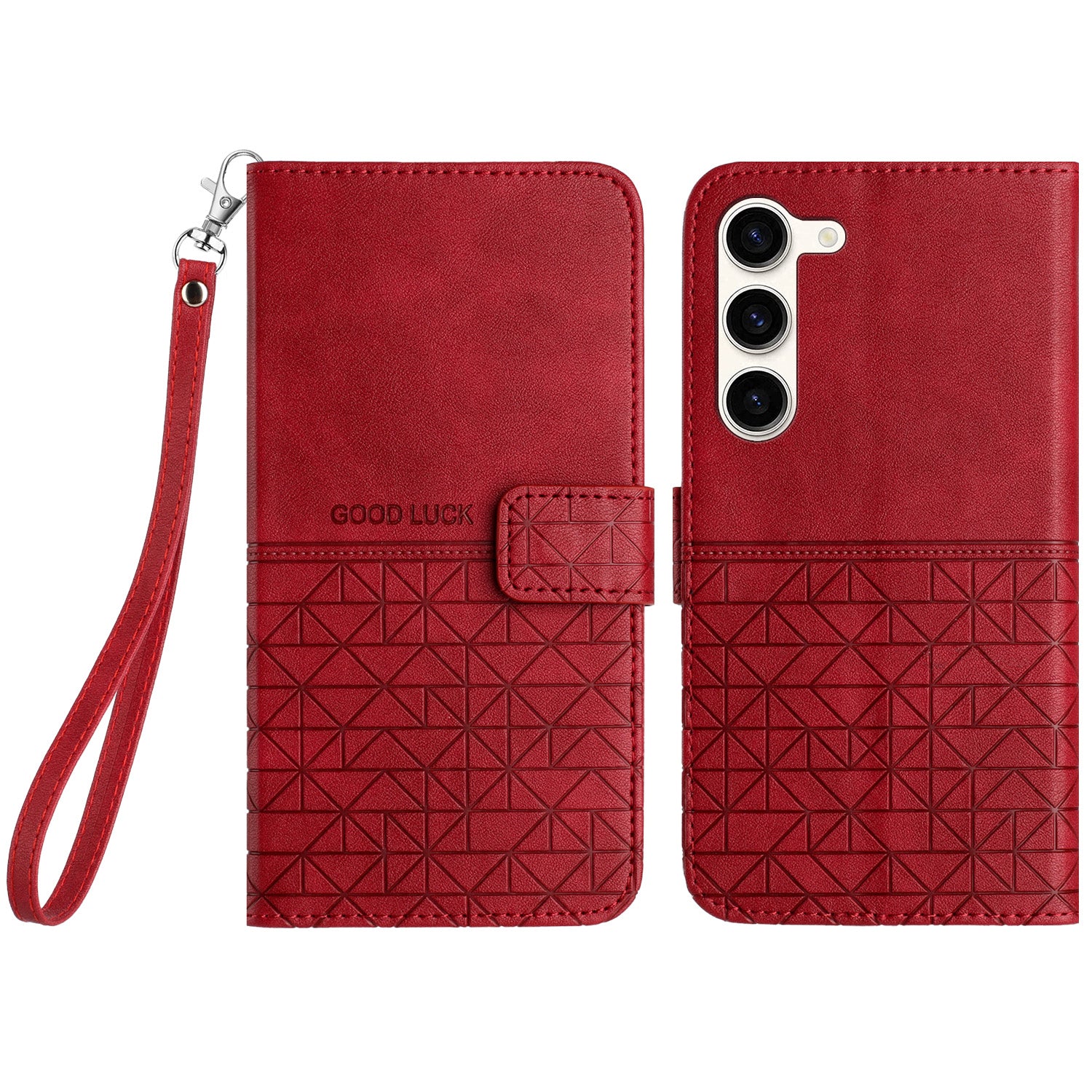 Microfiber Leather Phone Cover for Samsung Galaxy S23 Geometric Imprinted Wallet Phone Stand Case Microfiber Leather Phone Cover for Samsung Galaxy S23 Geometric Imprinted Wallet Phone Stand Case
